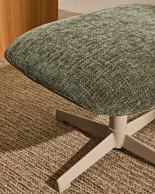 Teryl Пуф из шенилла зеленого цвета с серым металлом