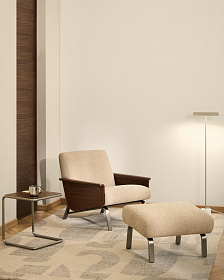 Кресло Amsen светло-коричневое из ореховой фанеры с ножками из стали