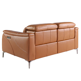 Диван 2-х местный с реклайнером 6180/KM6132-2P-M5676 из коричневой кожи