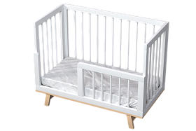 Кроватка для новорожденного Lillaland - модель Lilla Aria белая/дерево
