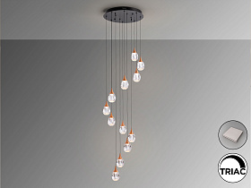 Corina Люстра 12L черно-медный