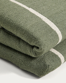 Подушка для шезлонга Daila зеленого цвета из 100% ПЭТ с рисунком икат, 50 x 175 см