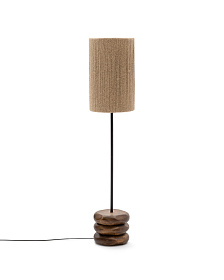 Торшер Kor из джута и акации в темной отделке