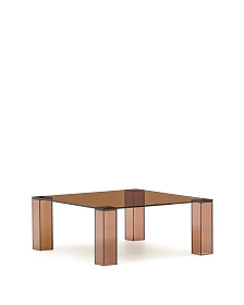Журнальный столик Adularia из стекла коричневого цвета 85 x 85