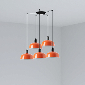 Подвесной светильник TATAWIN красно-оранжевый 5xE27