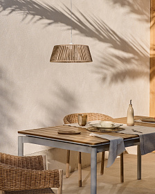 Уличный раздвижной стол Canyelles из полистирола и алюминия светло-серого цвета, 140 (200) x 90