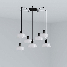 Подвесной светильник TATAWIN с абажуром белый металл 7xE27