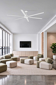 Потолочный вентилятор ROTTERDAM 25 XXL Ш2500MM белый 6P 32W LED 3000K