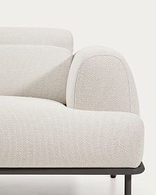 2-местный диван Aurum из шенилла цвета экрю и серого металла 210 см