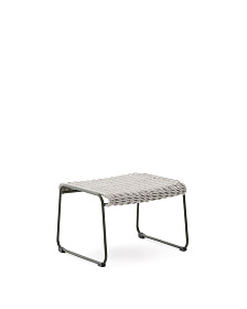 Подставка для ног Maurina из зеленой стали и серо-бежевым шнуром