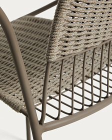 Стул уличный Atrani из стали и веревки цвета таупе