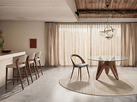 Полубарный стул 4225 из экокожи цвета норки