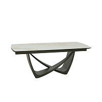 Обеденный стол TOLEDO стекло с керамикой 3mm MH153, ножки бронза