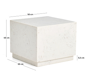 Журнальный столик Sorein из белого мрамора 50 x 50 см