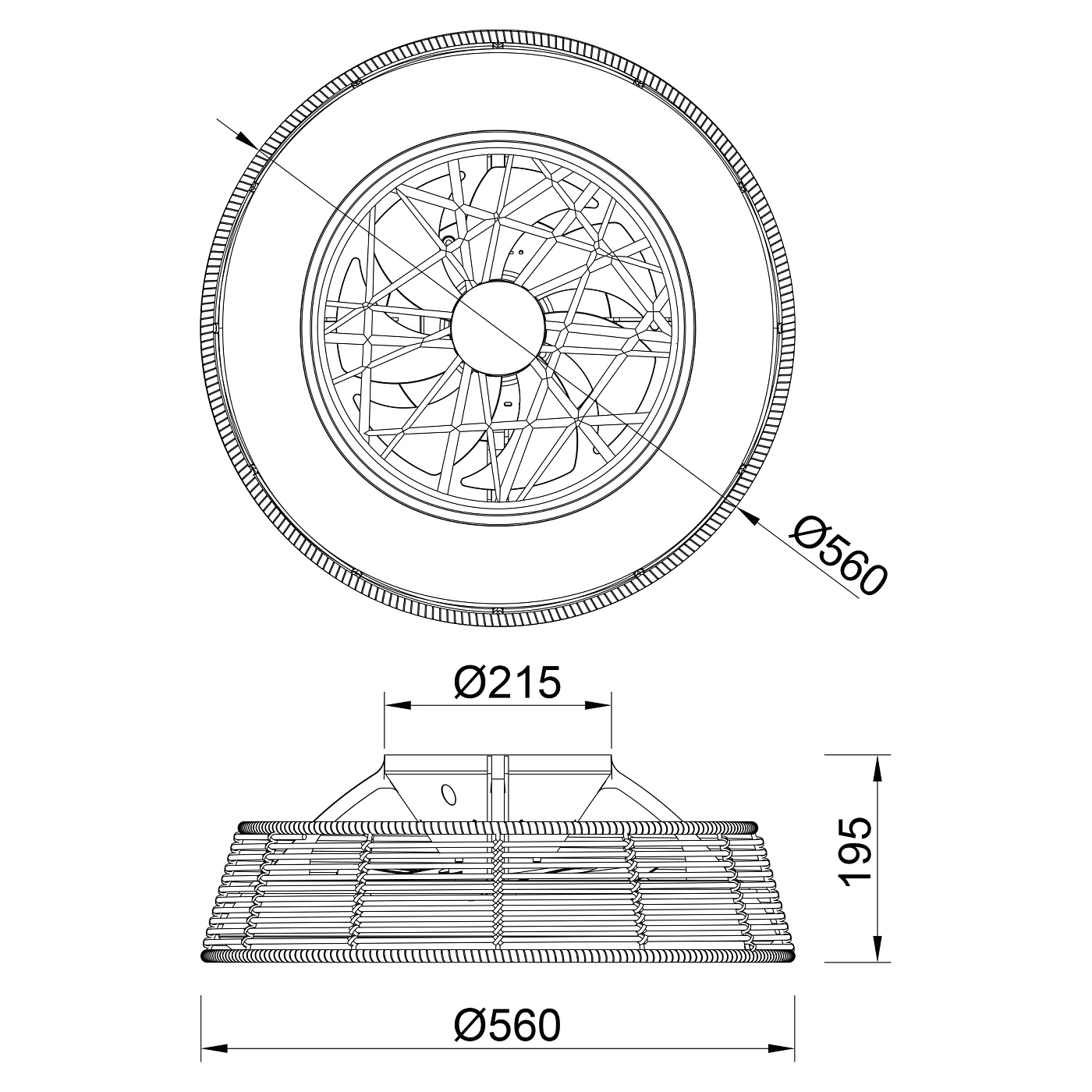Люстра-вентилятор потолочная INDONESIA MINI 8225