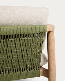 Уличное кресло Menfi из массива акации и зеленой веревки