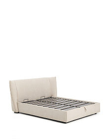 Кровать Arvian бежевого цвета из шенилла с ящиком для хранения 160 х 200 см