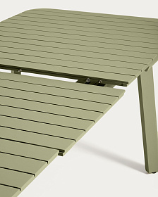 Раздвижной уличный стол Izola из алюминия с зеленой отделкой 220 (280) x 100 см