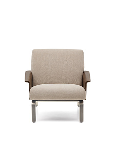 Кресло Amsen светло-коричневое из ореховой фанеры с ножками из стали