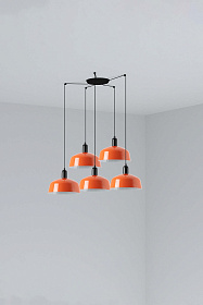 Подвесной светильник TATAWIN красно-оранжевый 5xE27