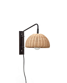 Damila Настенный светильник из ротанга и черного металла