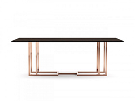 Обеденный стол RHUMBA 220x110 Macassar Ebony/медный