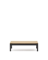 Журнальный столик Sorells из серого алюминия и тикового дерева 52,4 x 91 см