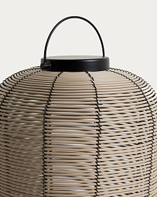 Портативная светодиодная настольная лампа Saranella из светло-серого искусственного ротанга