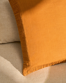 Чехол для подушки Luadia из оранжевого хлопка с плиссировкой, 50 x 50 см