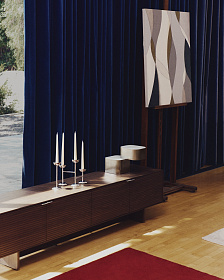 Настольная лампа Tanden из серого металла с матовой отделкой