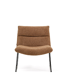 Кресло Asen из терракотового шенилла с черными стальными ножками