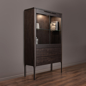 Витрина RONDA темный орех V36W1