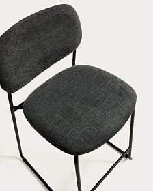 Полубарный стул Meli из серой синели с металлическими ножками, 65 см