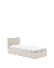 Кровать Nahiri бежевого цвета из шенилла с ящиком для хранения 90 x 200 см