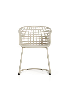 Уличный стул Tenaro из бежевого пластика и стали