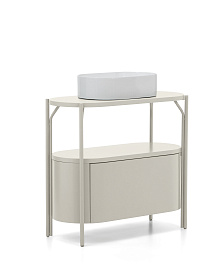 Тумба для ванной Arely из белой стали и белого лака