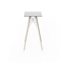 Высокий квадратный стол Faz на деревянных ножках