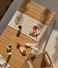 Уличный раздвижной стол Canyelles из полистирола и алюминия светло-серого цвета, 140 (200) x 90