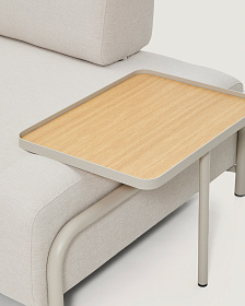 2-местный диван Compo цвета экрю с большим журнальным столиком и бежевым каркасом