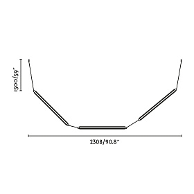 Подвесной светильник LUMINA 600 3L COL EMP SM CURV черный LED 36W 2200K D