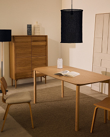 Стол Indara из шпона и каучукового дерева с натуральной отделкой 160 х 90