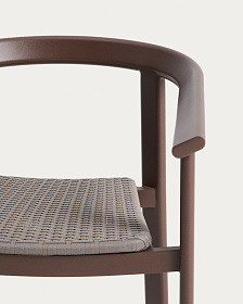 Уличный стул Erice из алюминия и шнура коричневого цвета
