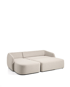 Трехместный диван-кровать Laira с левым шезлонгом из бежевого шенилла 246 см