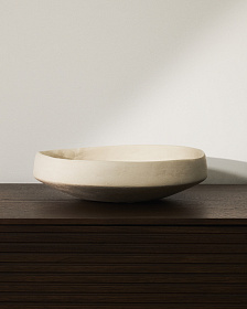 Кухонный поднос Mireni из папье-маше бежевый Ø 29 см