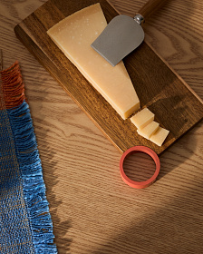 Сервировочная доска Zairin из акации с ручкой из розового металла