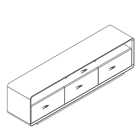 Тумба под TV OLIMAR шпон ореха F, матовый лак RAL 075 70 10