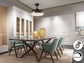 Потолочный вентилятор с освещением Heron DIMABLE черный/золотой