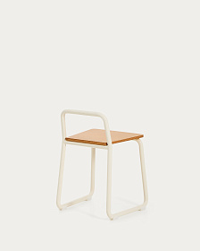 Tinn Стул из ясеневого шпона с бежевой металлической конструкцией