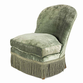 Кресло из зеленого бархата Velvet