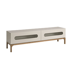 Тумба под ТВ 3242/CP2205TV2 из серого и орехового дерева с внутренней подсветкой